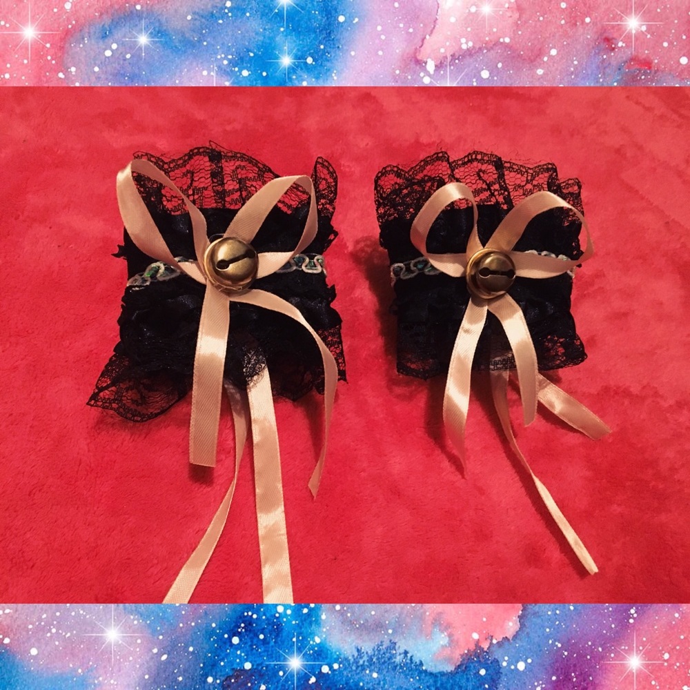 Kawaii gothic lolita wrist cuffs //Cosplay